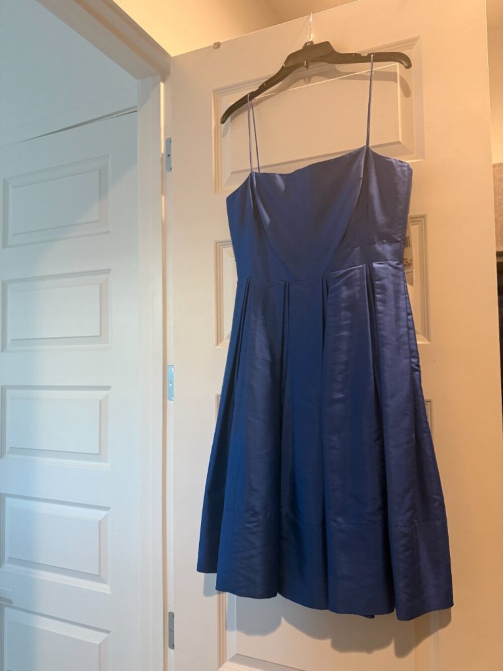 Lauren Ralph Lauren Duponi Silk Spaghetti Stap Blue Dress